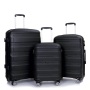 Hardshell Suitcase Spinner Wheels PP Luggage Sets Lightweight Durable Suitcase with TSA Lock,3-Piece Set (20/24/28) ,Black